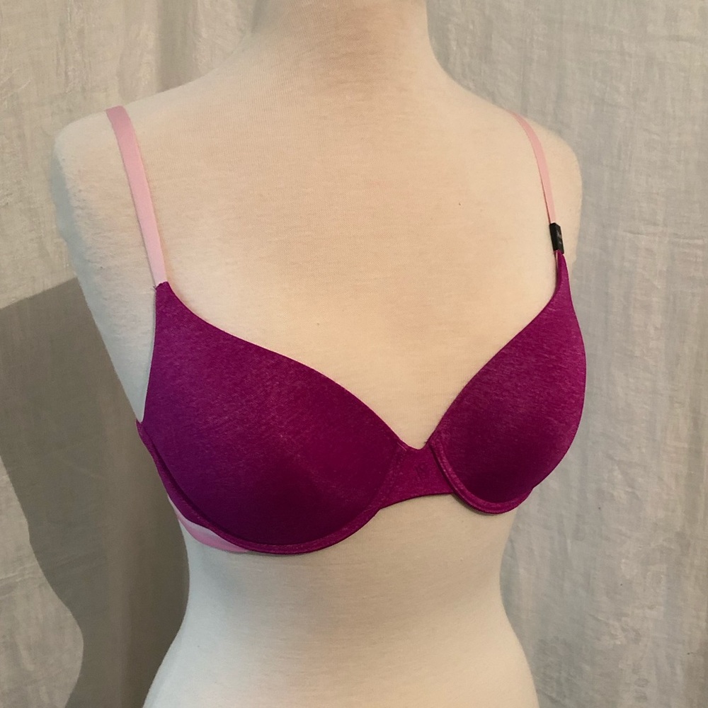 NWT VS uplift Demi bra in raspberry w/pink accent